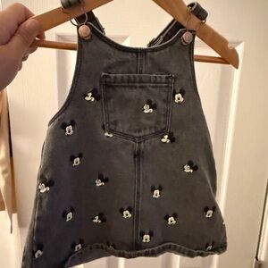Zara Kids Gray Overalls with Mickey Mouse